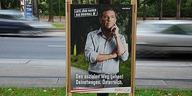 Wahlplakat BZÖ-NRW08- Jörg Haider nachdenklich mit Wahlspruch