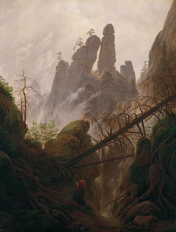 Gemälde mit tiefgründiger Landschaft von Caspar David Friedrich aus der Romantik