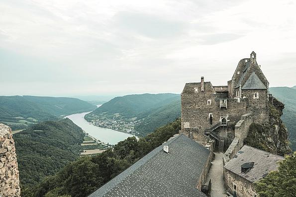 Blick von der Ruine Aggstein auf die Donau