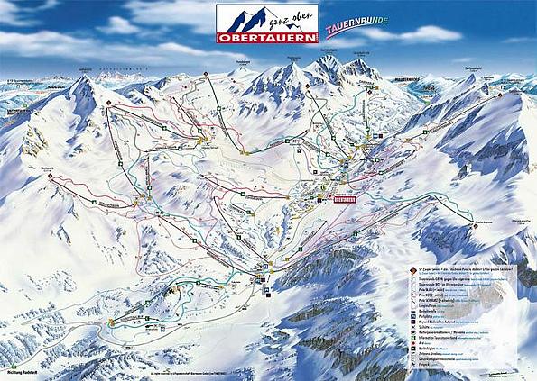 Plan von Skigebiet Obertauern