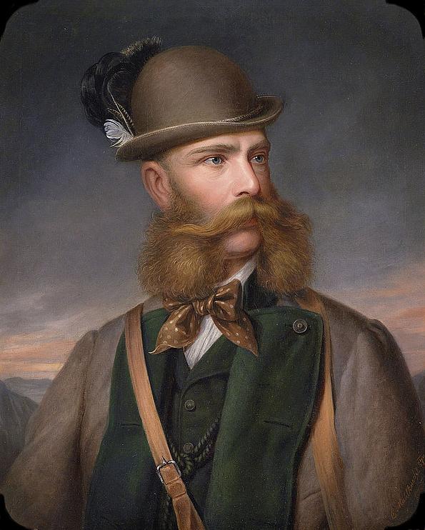 Kaiser Franz Josef I. in Bad Ischler Jägerstracht und seinem Markenzeichen dem Backenbart. 