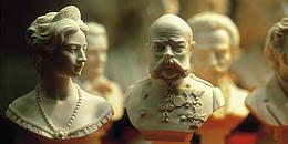 2 Büsten je von Kaiserin Elisabeth I und Kaiser Franz Joseph I