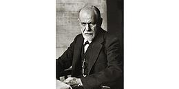 Ein scharz-weiß Portrait von Sigmund Freud