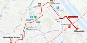 Der Streckenverlauf der neuen Straßenbahnlinie 12