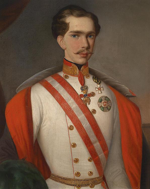 Der junge Kaiser Franz Josef in Feldmarschallsuniform. 