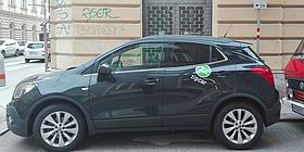 Ein Zipcar im 3. Wiener Gemeindebezirk.
