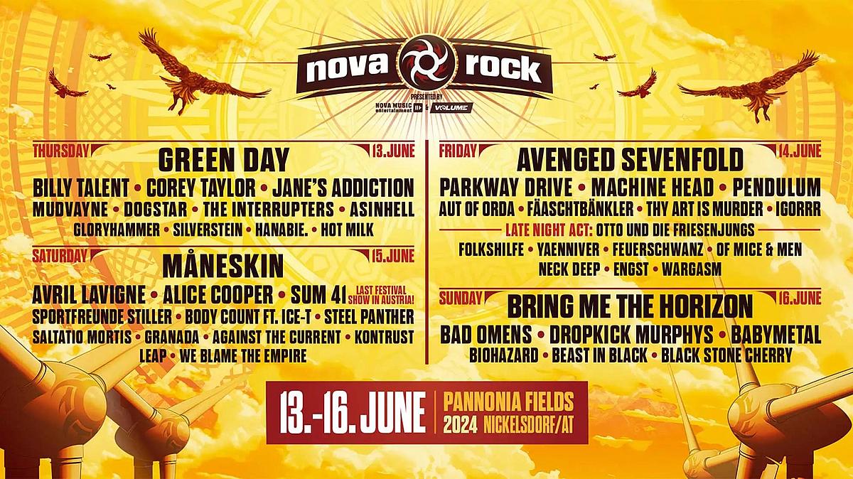 Line-Up des Nova Rock Festival 2024