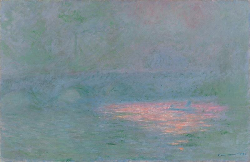 Sonnenuntergang türkisblau Nebel