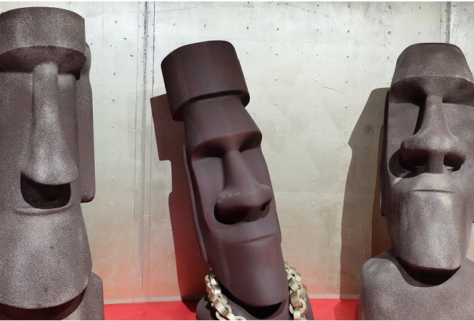 Moai-Kopf Figuren aus Schokolade