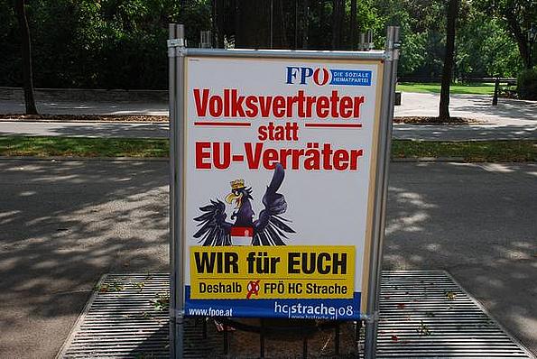 FPÖ Plakat NRW 2008 Österreich mit Slogan: Volksvertreter statt EU-Verräter