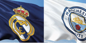 Die Wappen von Real Madrid und Manchester City