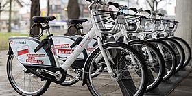 WienMobil Citybike Fahrradverleih: Räder in der Verleih-Station U1 Rennbahnweg