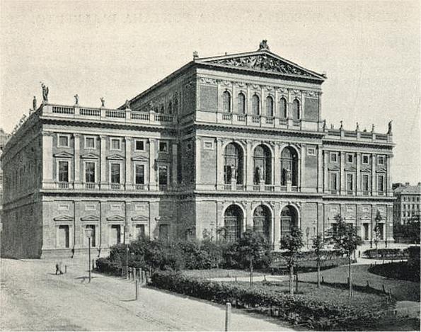 Kupferstich des Wiener Musikvereins Aussenansicht von 1898