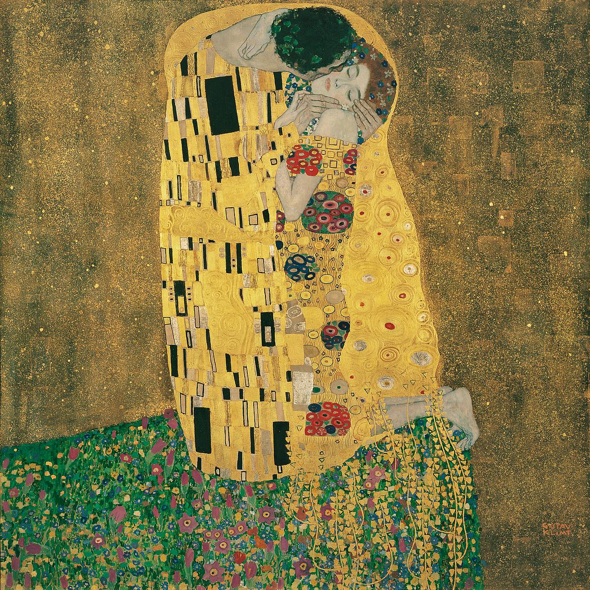 Kunstwerk Kuss von Gustav Klimt im Belvedere Museum