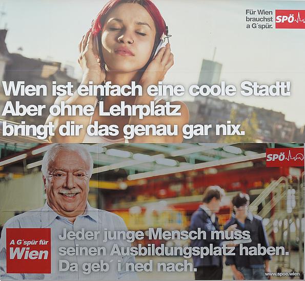 SPÖ Wahlplakat zur Wien Wahl