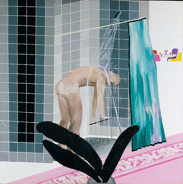 David Hockney: Man in Shower in Beverly Hills, 1964. Acryl auf Leinwand
