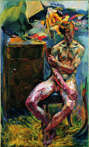 ©Anton Kolig, Sitzender Jüngling (Am Morgen), 1919, Öl auf Leinwand, 152 x 93,1 cm