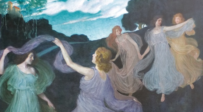 Gemälde mit fünf Frauen