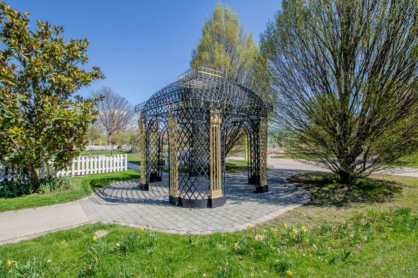 Ein Pavillon in einem der Themengärten