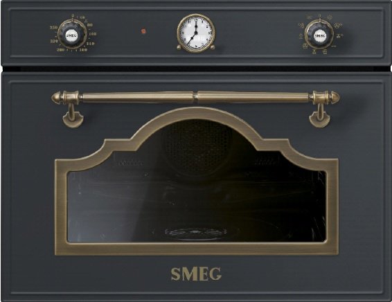 SMEG SF4750VCAO, grau mit Messing Leiste, Retro Style