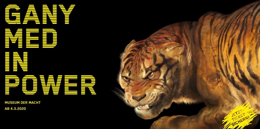 Tiger auf Plakat für Ganymed in Power