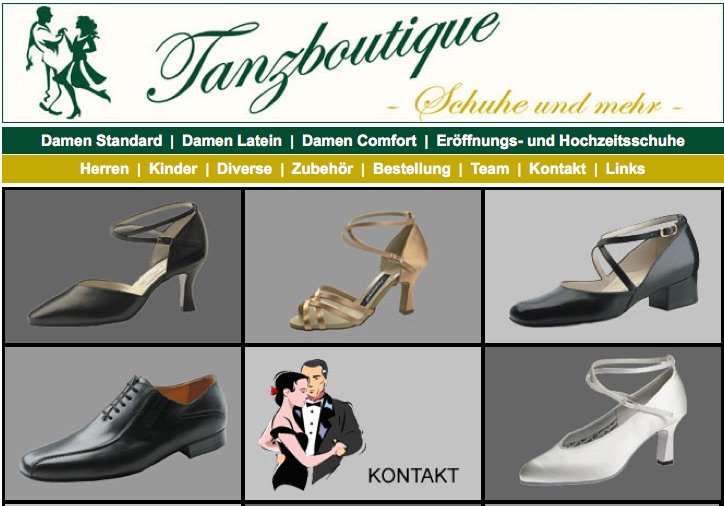 Startseite von Geschäft Tanzboutique Wien