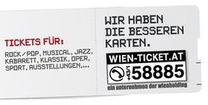 Ticketstreifen Wien-Ticket mit Aufdruck "Wir haben die besseren Karten"