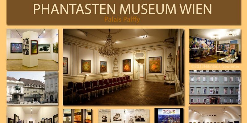 Verscheidene Szenerien des Phantastenmuseums von innen und außen