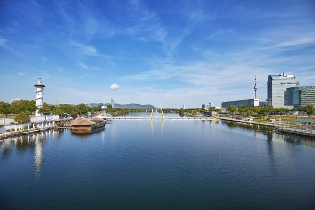 Blick auf die Donauinsel