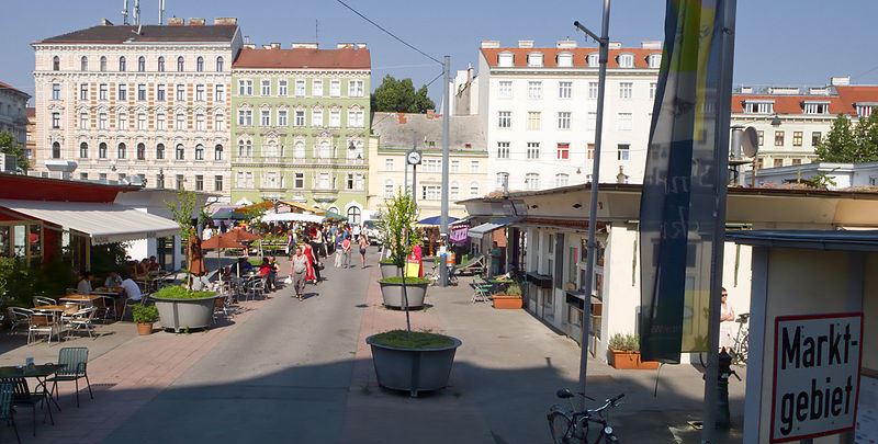 Das Karmeliterviertel hier mit dem Karmelitermarkt, ist ein gemütlich Viertel mitten in Wien.