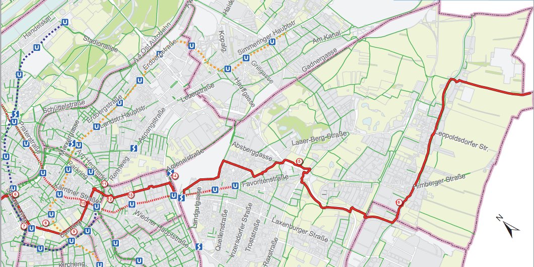 Karte des Radweg Bernsteinroute
