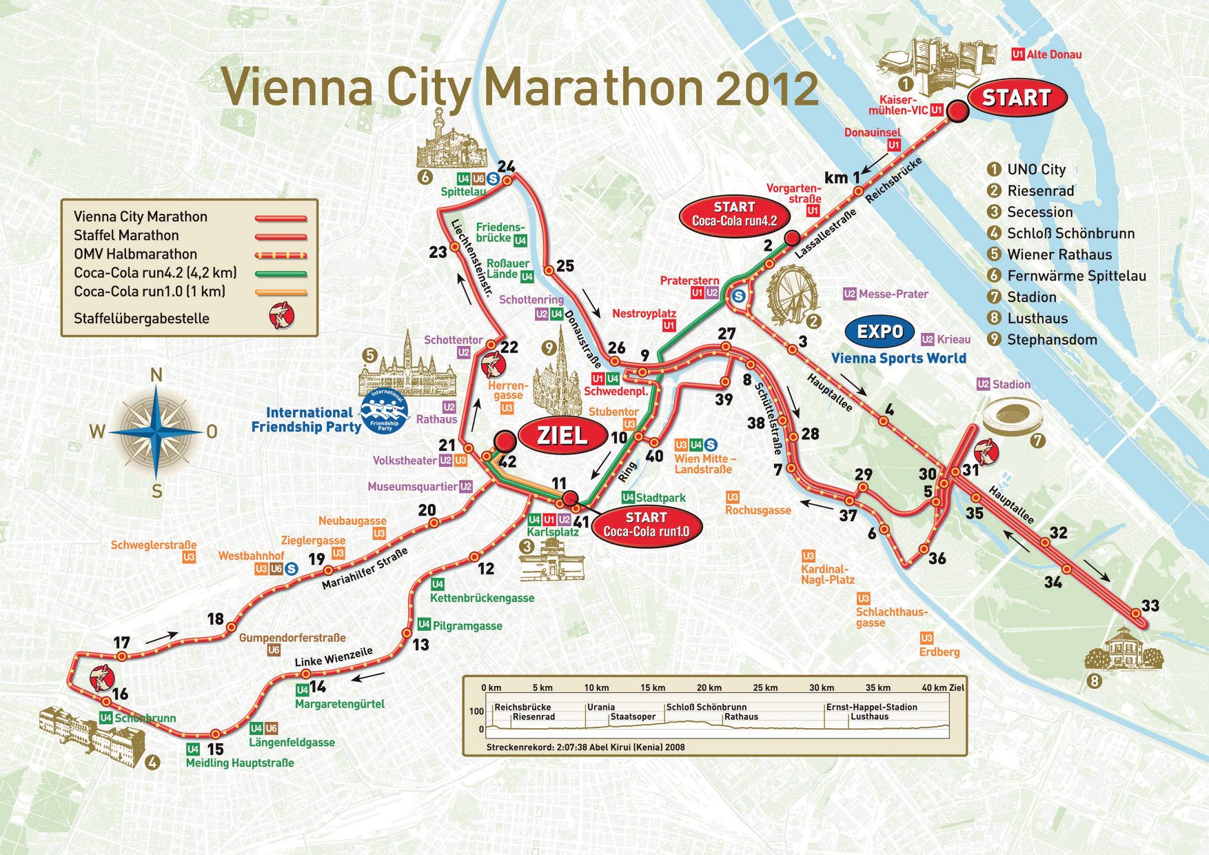 Karte der Strecke des VCM 2012