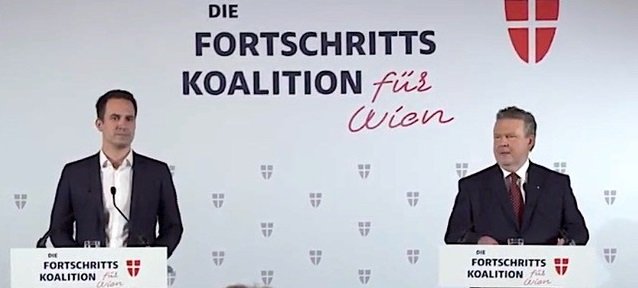 Bürgermeister Michael Ludwig mit Vizebürgermeister Christoph Wiederkehr