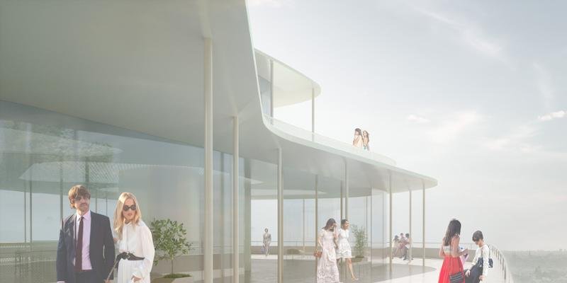 Rendering neues Schloss Cobenzl: Entwurf mit Glasfassade