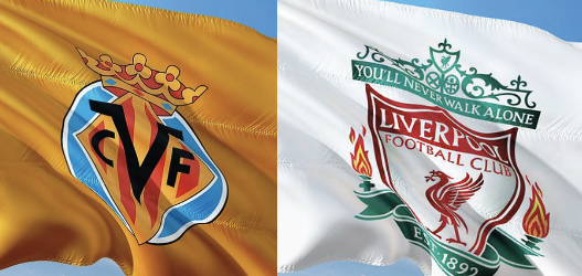 Die Flaggen von Villareal und Liverpool