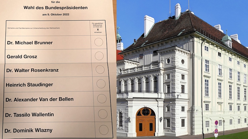 Wahlzettel und Hofburg Wien