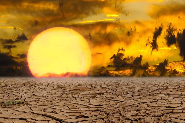 Ab wann sprich man von einer Hitzewelle? Sonnenuntergang in der Wüste
