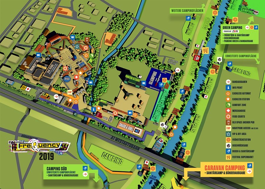 Area Plan: Karte vom Frequency Festival