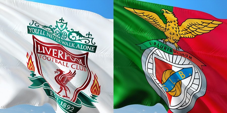 Liverpool Flagge und Lissabon Flagge