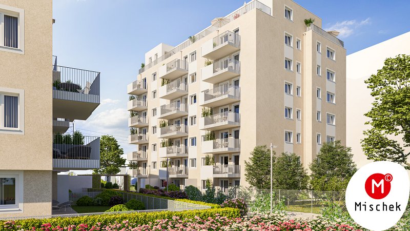 Computergeneriertes Bild neuer Eigentumswohnungen in Wien