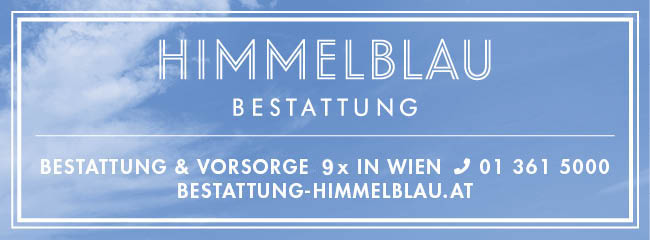Bestattung Himmelblau mit Logo Telefon und Filialen in Wien