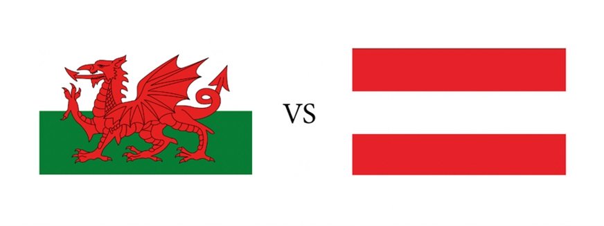 Österreich Wales WM-Quali: Flaggen der beiden Länder